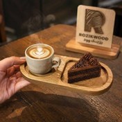 تصویر سینی چوبی اسپرسو باریستا رُزیک وود مدل تک شات 