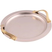 تصویر سینی دایره دسته طلایی Wave ساده ریور RIVER کد G1437 