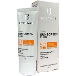 تصویر ضدآفتاب Spf 50 بیزانس مناسب پوست مختلط و چرب مدل 20Natural Beige حجم 40 میل 