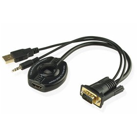 تصویر تبدیل VGA به HDMI با صدا و USB (لمونتک) 