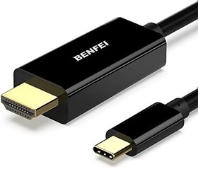 تصویر BENFEI USB C to HDMI 6 Feet Cable, USB Type-C to HDMI Cable, Thunderbolt 3/4 Compatible with iPhone 15 Pro/Max, MacBook Pro/Air 2023, iPad Pro, Surface Book 2, Galaxy S23 and More 