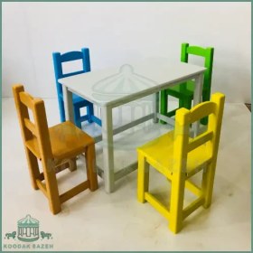 تصویر میز و صندلی کودک چوبی 