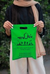 تصویر ساک پارچه ای ۳۰×۲۰ دسته موزی خام 