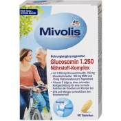 تصویر قرص گلوکزامین 1250 میولیس بسته 40 عددی Mivolis Glucosamine 1,250 nutrient complex, 40 pcs., 66 g