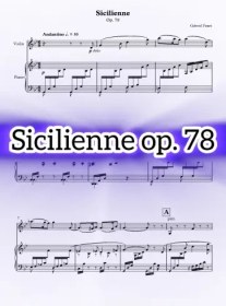 تصویر نت ویولن پیانو Sicilienne Op. 78 به همراه اجرای نت و بکینگ ترک پیانو 