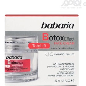 تصویر کرم ضدچروک باباریا با خاصیت شبه بوتاکس مناسب انواع پوست BABARI BOTAX EFFECT TOTAL LIFT FACE CREAM 50 ML