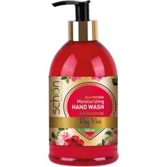 تصویر مایع دستشویی آنتی باکتریال شفاف قرمز رزی رز 500 میل شون 