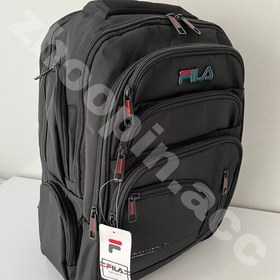 تصویر کوله پشتی 12 زیپ مدل Fila پارچه دیبا خارجی ضربه گیر لپ تاب پورت هندزفری و usb مناسب دانشگاه مدرسه و محل کار 