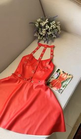 تصویر تونیک زنانه پانچی فانتزی عروسکی جنس چرم کد 9156 Women's dress