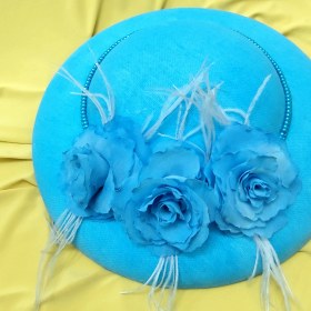 تصویر کلاه آیدا آبی ساده 