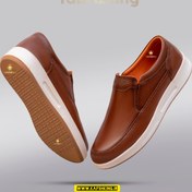 تصویر کفش مردانه چرم طبیعی رنگ قهوه ای سایز ۴۰ تا ۴۴ 