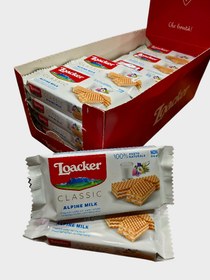 تصویر ویفر لواکر کرم دار شیری 