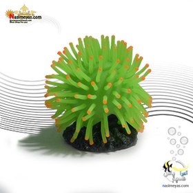 تصویر دکوری شقایق مصنوعی سبز برای آکواریوم کد RT185S green artificial anemone RT185s