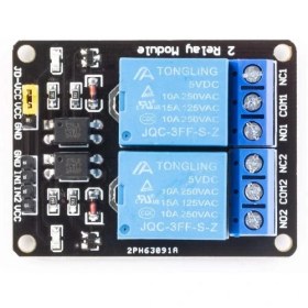 تصویر ماژول رله ۵ ولت دو کاناله با اپتوکوپلر 
