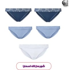 تصویر ست ۵ عددی شورت نخی زنانه اسمارا مدل دانتل دار 