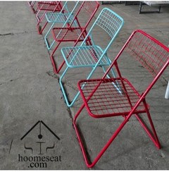 تصویر صندلی تاشو فلزی میله ای 