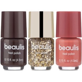 تصویر لاک های ناخن سه تایی بیولیز Sunset trio nail set Beaulis