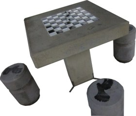 تصویر میز شطرنج بتنی 