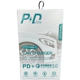 تصویر شارژر فندکی ۲۰ وات اورجینال - رنگ سفید charger car