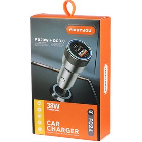 تصویر شارژر فندکی فست شارژ Firstyou F024 QC3.0 PD 3A 20W Firstyou F024 QC3.0 PD 3A 20W Car Fast Charger