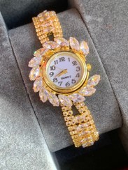 تصویر ساعت زنانه و دخترانه فول نگین 