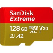 تصویر کارت حافظه microSDXC سن دیسک مدل Extreme کلاس A2 استاندارد UHS-I U3 سرعت 190MBps ظرفیت 128 گیگابایت کارت حافظه Micro SDXC سن دیسک مدل Extreme کلاس A2 سرعت 190MBps کلاس ۲ استاندارد UHS-I U3 ظرفیت 128GB