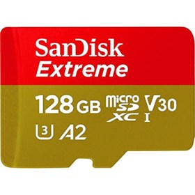 تصویر کارت حافظه microSDHC سن دیسک مدل Extreme A2 کلاس 10 استاندارد UHS-I سرعت 190MBps -90MBظرفیت 128 گیگابایت 