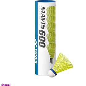 تصویر توپ بدمینتون یونکس Yonex MAVIS 600 بسته ۶ عددی رنگ فسفری 