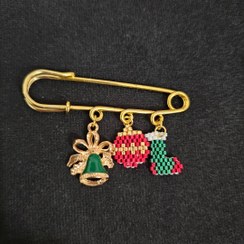 تصویر گل سینه پیکسلی طرح کریسمس 1 