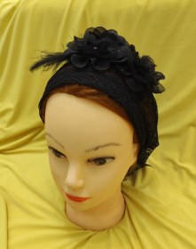 تصویر توربان دانتل گل دار 