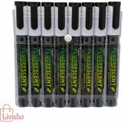 تصویر ماژیک گلس برد فلورسنت فلای‌سی سفید بسته 8 عددی 