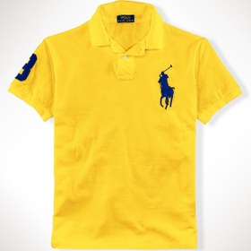 تصویر پولو شرت رالف لورن Ralph Lauren SLIM-FIT BIG PONY POLO YELLOW 