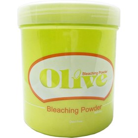 تصویر پودر دکلره سفید الیو مدل Bleaching حجم 500 گرم olive Bleaching powder