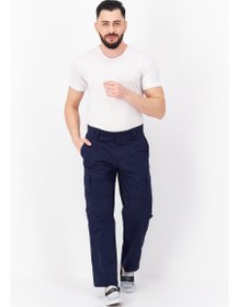 تصویر شلوار کتان مردانه با فیت معمولی، رنگ سرمه‌ای برند Tommy Hilfiger Men Regular Fit Solid Cargo Pant, Navy