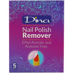 تصویر پد لاک پاک کن دینا مدل Flower بسته 5 عددی Dina Flower Polish Remover Pad 5Pcs