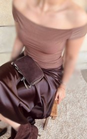 تصویر تاپ یقه قایقی 