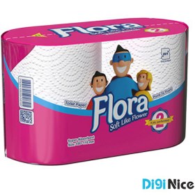 تصویر دستمال توالت دو قلو ۴ لایه فلورا ا 4 Layer 2 Roll Flora Toilet Paper 4 Layer 2 Roll Flora Toilet Paper