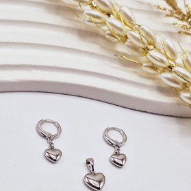 تصویر نیم ست قلب استیل ژوپینگ 