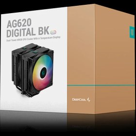 تصویر خنک کننده پردازنده بادی دیپ کول مدل FAN CPU DEEPCOOL AIRCOOLER AG620 DIGITAL BK ARGB 