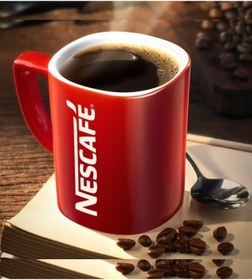 تصویر ماگ قرمز فنجان قهوه اورجینال Nescafe 