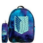 تصویر کوله پشتی طرح اتک آن تایتان و جامدادی 