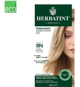 تصویر ژل رنگ موی دائمی 8N بلوند روشن 150 میلی‌لیتر برند herbatint Permanent Hair Color Gel 8N Light Blonde 150ml