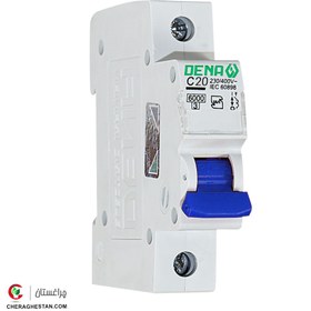 تصویر فیوز مینیاتوری تیپ C دنا الکتریک تکفاز 20A Miniature Circuit Breaker 20A