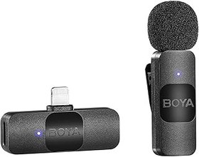 تصویر BOYA Wireless Lavalier Lapel Microphone for iPhone iPad-Mini Omnidirectional Condenser Video Recording Mic for Interview Podcast Vlog YouTube Live Stream 