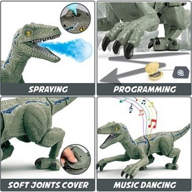 تصویر دایناسور کنترلی شارژی دودزا راه رونده ریموت جدید DINOSAUR LEADER RC TOY