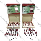 تصویر ست تیغ اورفرز نجاری شفت 6.35 میلی‌متر (مدل 12 و 15 پارچه) 