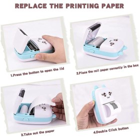 تصویر مینی پرینتر حرارتی مدل خرگوشی Eschen مدل ‎Portable Printer| MINI PRINTER 