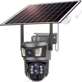 تصویر اسپیددام سولار سیم کارتی،سه لنز 10 ایکس زوم،مدل v380 Solar 4G,10x