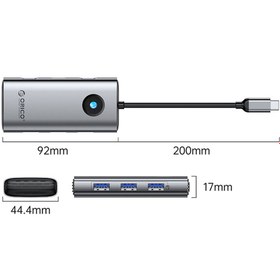 تصویر هاب 6 پورت USB-C اوریکو مدل PW11-6PR 