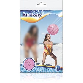 تصویر توپ بادی والیبال کودک صورتی 31004 Bestway 31004
